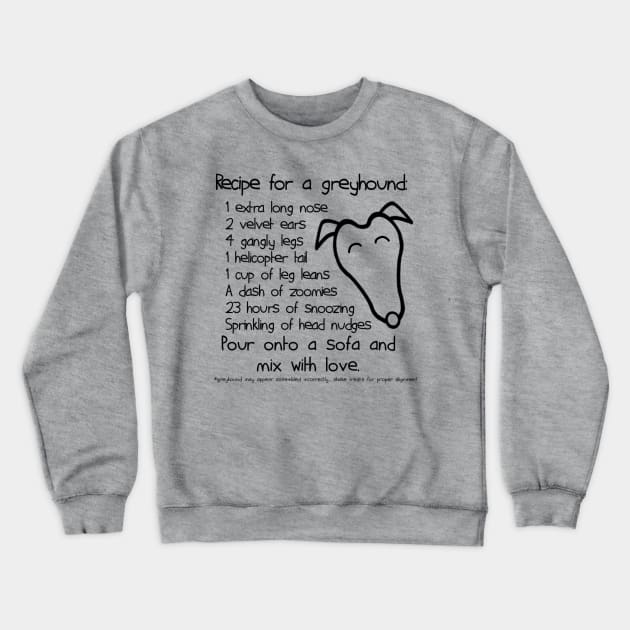 Recipe for a Greyhound Black Crewneck Sweatshirt by JessandMaui